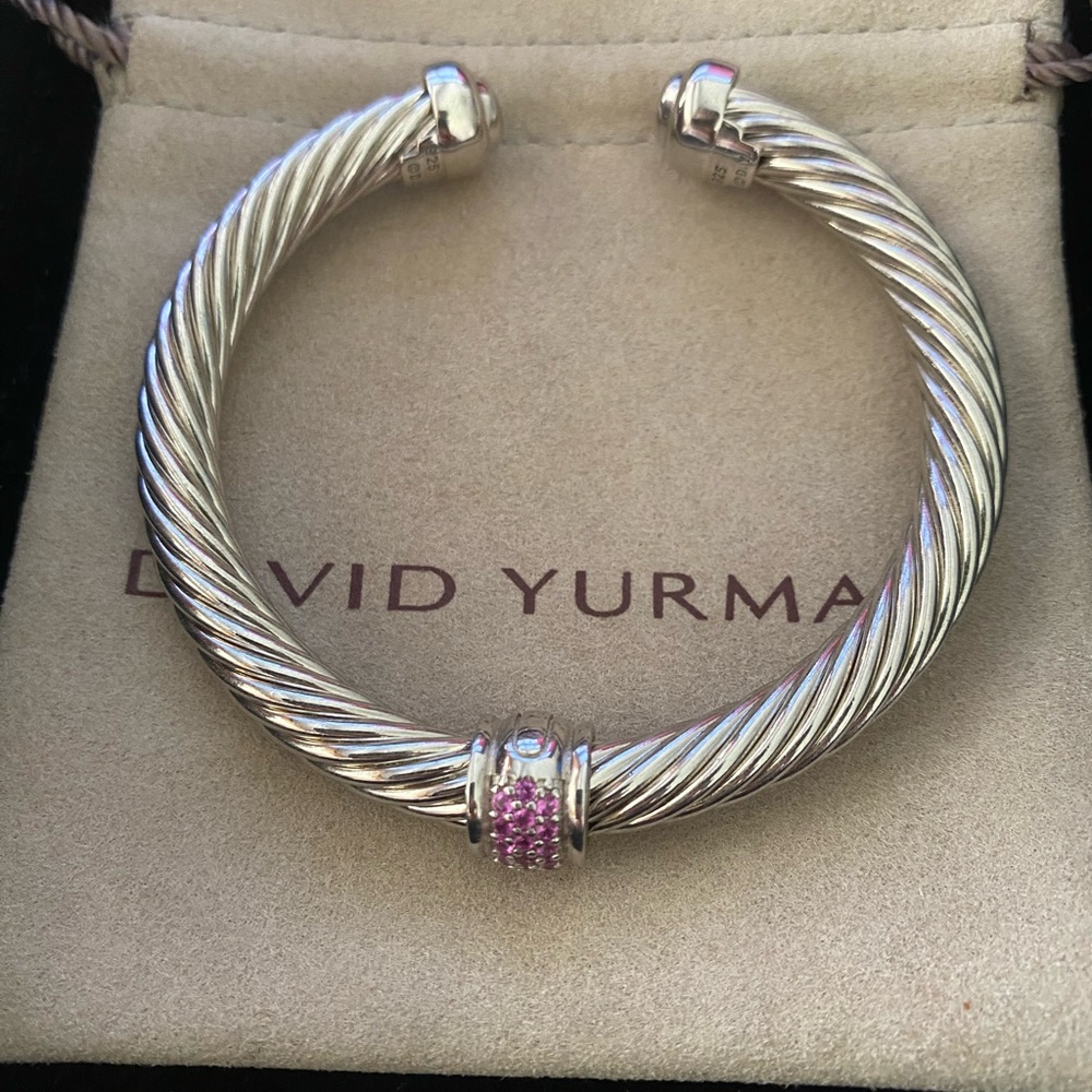 David Yurman Silver and Pink Bracelet